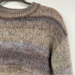 Something Navy  Purple & Brown Striped Crew Neck Sweater Womens S Fall Neutral Photo 2