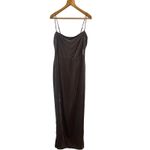 Reformation Frankie Velvet Maxi Dress Dark Grey NWT Size 10 Photo 2