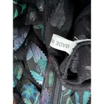 Belgin Frances Iridescent Leaf Leather Mesh Jacket Full Zip Large Geniune Lamb Black Photo 3