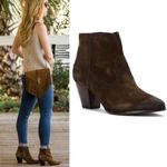 Frye Renee Seam Suede Short Boot in Brown Size 10 Photo 1