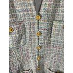 Jeannene Booher Multicolor Tweed Jacket Dress W/ Gold Buttons White Size 10 Photo 1