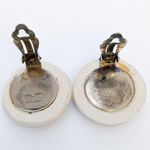 Vintage Clip On Earrings Whimsical Large Artsy Flower Design 1 & 1/8" Photo 4