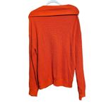 Talbots Sweater XL Orange Ribbed Zipper Off The Shoulder Pullover Wool Blend Photo 5