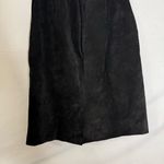 Dennis Basso Suede A-Line Midi Skirt Size Medium Black Goth Bohemian Boho Photo 3