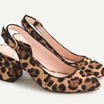 J.Crew Slingback Block Heel Pump Leopard Calf Hair Leather Rich Mohagany 7.5 Photo 0