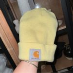 Carhartt WIP beanie hat logo patch unisex knit foldover acrylic limoncello watch Yellow Photo 1