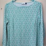 Cabana Life Coastal Cottage Blue 3/4 Sleeve Stretch Shift Dress Pockets SMALL Photo 8