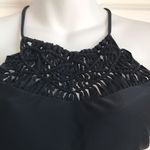Xhilaration Crochet Halter Bikini Top Black Large Photo 2