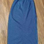 Rave 4 Real Vintage Blue Geometric Print High Rise Double Slit Midi Skirt Photo 3