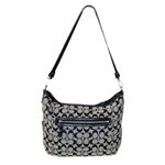 Coach Signature Monogram Handbag Grey Black Canvas Purse F29941 Photo 3