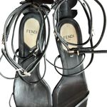 Fendi Women’s Ava Black Leather Crocodile Strappy Sandals Stiletto Heels Size 39 Photo 4