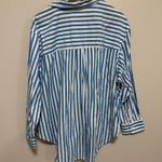 a.n.a  Blue & White Stripped Oversized Button Up NWT Size 0X Photo 3