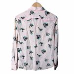Coach Silk Button Down Bird Long Sleeve Shirt Size 4 Photo 3