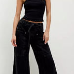 Free People  We the Free CRVY Outlaw Wide-Leg Jeans in Black Jasper S Photo 0
