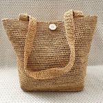 Annabel Ingall Australia Beige Tan Raffia Beach Shoulder Tote Capiz Shell Button White Photo 10