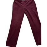 Chico's Womens Faux Suede Pants Size 0 Knit Pull On Stretch Crop Ankle Burgundy Photo 2