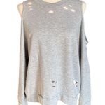 Ten Sixty Sherman  Distressed Cold Shoulder Sweatshirt Photo 0