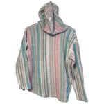 Baja Style Hoodie Pullover Mexican Sweater Teal Pink White Green Photo 1