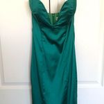 Portia & Scarlett Emerald Green Satin Cocktail Midi Dress Size 4 Photo 0