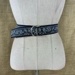 Eliza B. Womens Designer Blue Paisley Cotton Belt S Photo 5