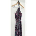 Kingston‎ Gray Jumpsuit Size Medium Floral Print Tie Front Halter NEW Black Photo 5