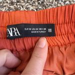 ZARA  Orange Satin Wide Leg Pull On Pants Womens S High Rise Casual Boho Fall Photo 6