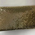 Jessica McClintock  GOLD SEQUINED SHOULDER CROSSBODY PURSE SILVER CHAIN STRAP Photo 4