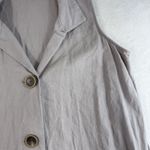 For Cynthia  Sz S Shirt Dress Linen Blend Shark Bite Hem Ruched Pockets Lagenlook Photo 6