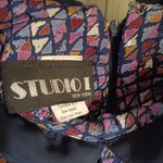 Studio 1 New York vintage groovy purple pink geometric fit & flare dress size 12 Photo 2