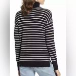 Halogen Black White Striped Turtleneck 100% Cashmere Sweater Size XS Photo 1