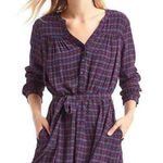 Gap  Henley Shirt Mini Dress Geometric Print Size Small Long Sleeve V Neck New Photo 0