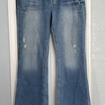 American Eagle Boyfriend 77 Jeans Womens 12 Regular Distressed Wide Leg Mid Rise Photo 0