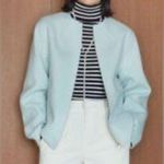 Lady Dorby seafoam mint green zip up blazer jacket size 28W Photo 0