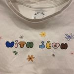 With Jean  Floral Graphic Crop Top Size Small VGUC Photo 3