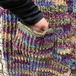 Vintage handmade oversize knit cardigan sweater cozy Purple Size L Photo 3