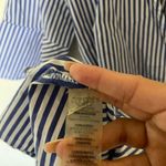 Calvin Klein  Midi 100% Cotton Blue & White Striped Classy Wrap Dress‎ Photo 1