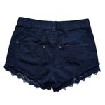 Free People Shorts Crochet Lace Trim Size 25 Black Denim Festival Boho Grunge Photo 2