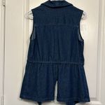 Lysse  Denim Jean Vest Casual Pockets Drawstring Waist Size Small EUC #3202 Photo 5