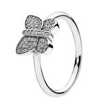 Pandora Metallic Silver Cz Butterfly Ring Photo 0