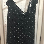 Crescent  Black Star Print Ruffle Strap Midi Dress Women's Size M Photo 0