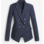 White House | Black Market  Chambray Denim Trophy Blazer Jacket Size 00 Photo 3