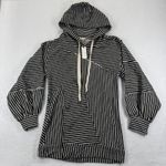 Pilcro Anthropologie Striped Hoodie Tunic XS Black White Cotton Drawstring Photo 0