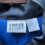 Chico's Womens 100% SILK Embroidered silk Lined Classic blazer Light Jacket|Sz:1 Photo 10