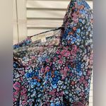 Rewind Floral Sheer Dress Lined Midi Long Sleeve Tie Back Size Medium Photo 2