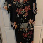 Tommy Bahama  Silk Floral Two Piece Skirt Set‎ Black Red Medium Women's Photo 0