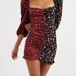 For Love & Lemons Cher Ruched Polka Dot Floral Sweetheart Mini Dress Size: XS Photo 2
