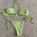 Cider  Floral Halter Tie Side Bikini Swimsuit Photo 1