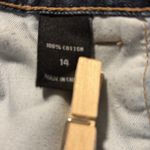 Victoria Secrets London Jean Button Fly Distressed Denim Shorts Blue Size 14 Photo 6