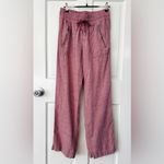 Athleta Cabo 100% Linen Wide Leg Pants Tawny Rose Pink Size 2 Photo 2