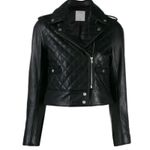 Sandro Ewan Leather Quilted Biker Jacket Size Medium Photo 3